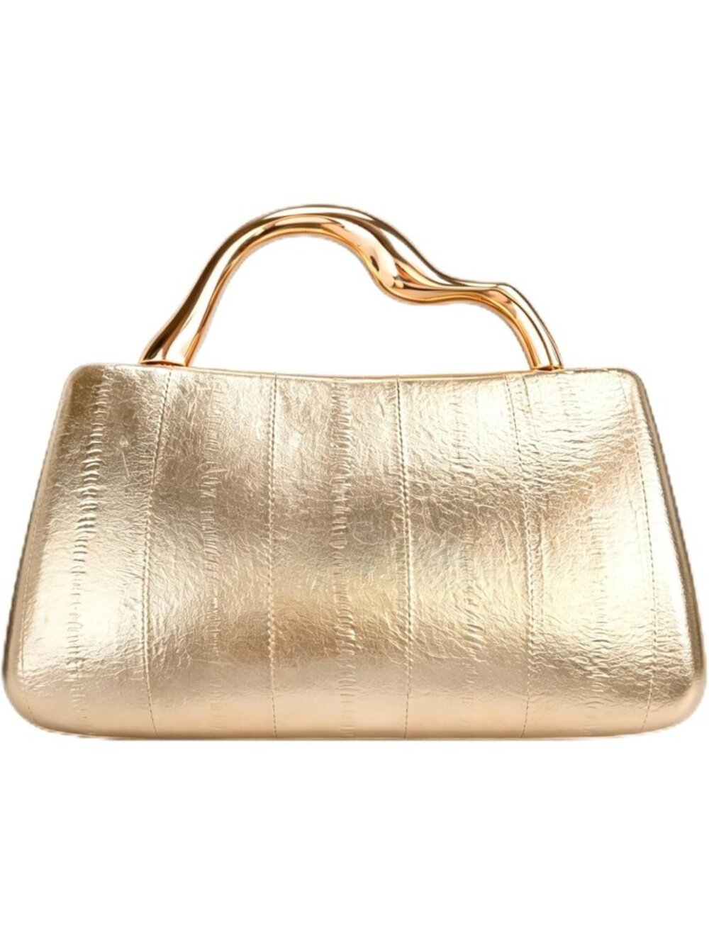 Women's Gold Vegan Leather Small Textured Elevate Evening Cocktail Clutch Bag